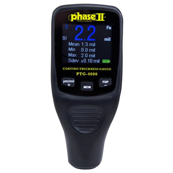 Phase Ii Coating Thickness Gauge, 0-50 mils, 0.1um Resolution PTG-4000